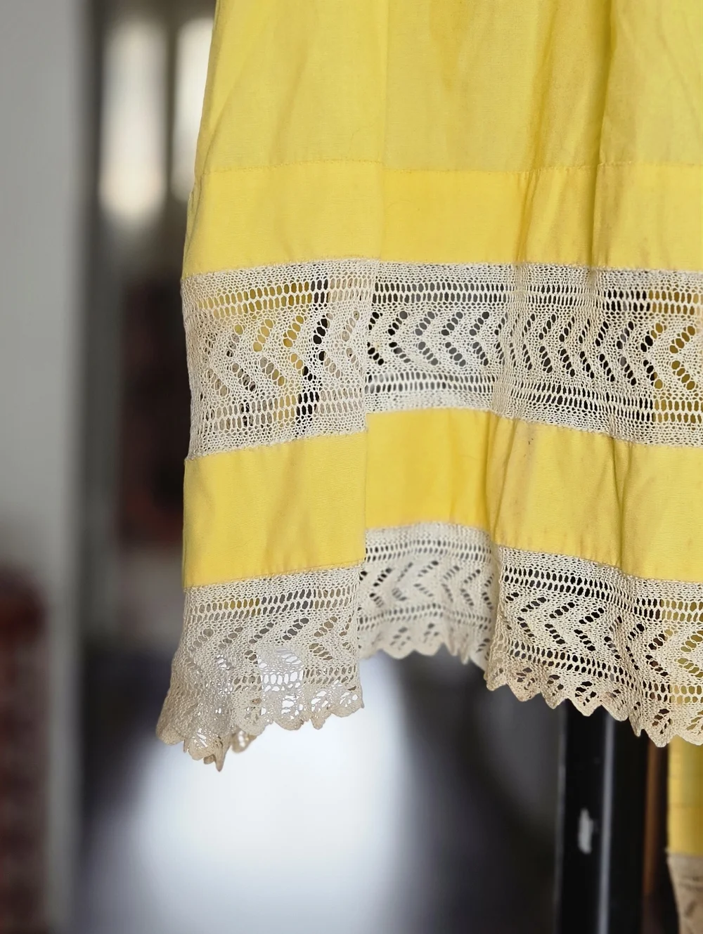 Apron Bundle (2) - Cottagecore Charming Yellow Lace Chiffon Florals